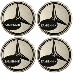 emblematy Mercedes znaczki srebrne tło zamiennik