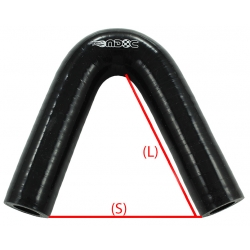 MDC kolanko silikonowe 10mm 135 stopni czarne wymiary