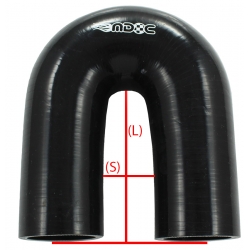 MDC kolanko silikonowe 45mm 180stopni czarne wymiary