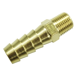 Nypel mosiądz 1/8 NPT męski z wyjściem na wąż 10mm 3/8"