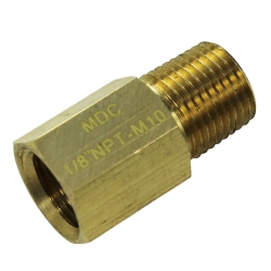 Nypel redukcja mosiądz 1/8 NPT męska na M10x1,5