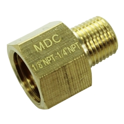 Nypel redukcja mosiądz 1/8 NPT męska na 1/4 NPT