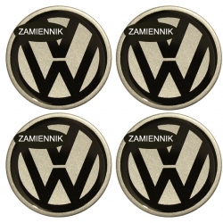 emblematy VW znaczki srebrne tło zamiennik