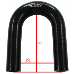 MDC kolanko silikonowe 12mm 180stopni czarne wymiary