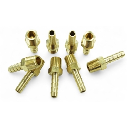 Nypel mosiądz 1/8 NPT męski z wyjściem na wąż 6mm 1/4
