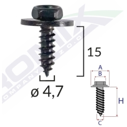 Wkręt montażowy 40523Z Romix 4,7 x 15