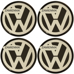 emblematy VW znaczki srebrne tło zamiennik