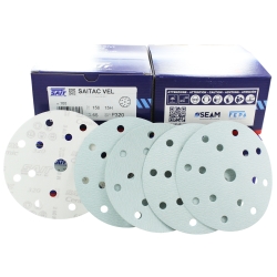 Krążek ścierny na rzep 150mm P320 6S 15H SAIT Papier