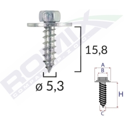 Wkręt montażowy 45099 Romix 5,3 x 15,8 M8 Ford Mercedes Opel