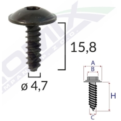 Wkręt montażowy C10022 Torx Romix 4,7 x 15,8 Audi Seat Skoda VW