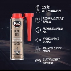 Dodatek do diesla, czyszczenie układu zasilania K2 Diesel GO 250ml