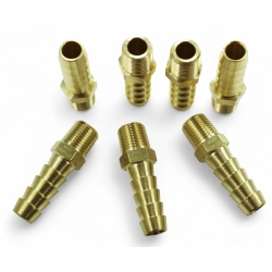 Nypel mosiądz 1/8 NPT męski z wyjściem na wąż 8mm 5/16
