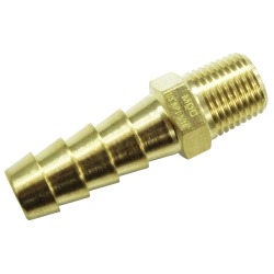 Nypel mosiądz 1/8 NPT męski z wyjściem na wąż 8mm 5/16"